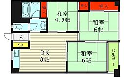 高倉第三コーポ 3DKの間取図画像