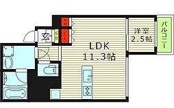エスリードレジデンス大阪谷町ザ・マークス 1LDKの間取図画像