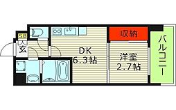 Alivis放出 1DKの間取図画像