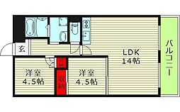 シティハイツ深江 2LDKの間取図画像
