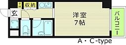 片町コート 1Kの間取図画像