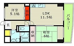 ベルフォーレ 2LDKの間取図画像