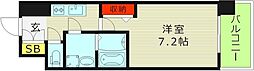 レジュールアッシュ桜宮リバーコート 1Kの間取図画像
