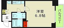 エグゼ大阪城イースト 1Kの間取図画像