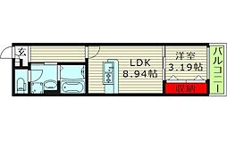 Valenti鶴見 1LDKの間取図画像
