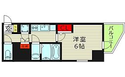 エスリードレジデンス大阪谷町ザ・マークス 1Kの間取図画像