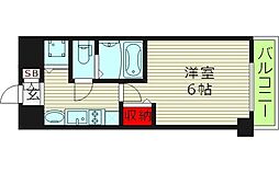 プレサンス大阪城公園パークプレイス 1Kの間取図画像