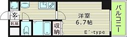 プレサンス城北公園アクアージュ 1Kの間取図画像