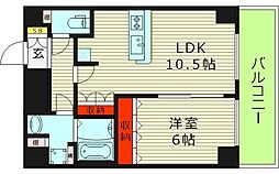 プレサンス大阪城公園パークプレイス 1LDKの間取図画像