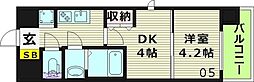 ビガーポリス346京橋2 1DKの間取図画像