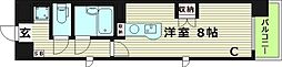 エスリード都島 ワンルームの間取図画像