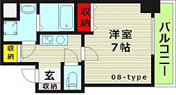 メイゾン都島 1Kの間取図画像