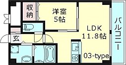 エクセルサス 1LDKの間取図画像