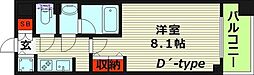 エスティメゾン京橋 1Kの間取図画像