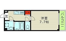 アンソレイユ京橋 1Kの間取図画像