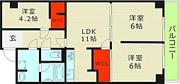 メゾン・ド・ヴィオレット 3LDKの間取図画像
