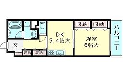 パインヴィレッジ 1DKの間取図画像