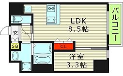 ArtizA京橋WEST 1LDKの間取図画像