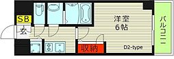 エスリード京橋ウエスト 1Kの間取図画像
