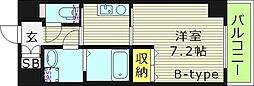 クレール高殿ラクラス高殿 1Kの間取図画像