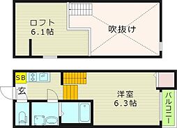 ソルフェージュ鴫野東 1Kの間取図画像