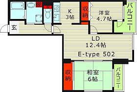 大阪府大阪市旭区清水２丁目（賃貸マンション2LDK・5階・60.72㎡） その2