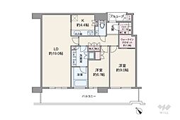 ザ・パークハウス中之島タワー 2LDKの間取図画像