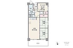サンシャトー上町台 2SLDKの間取図画像
