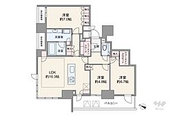 大阪市北区中津1丁目マンション 3LDKの間取図画像