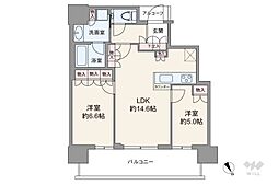 ザ・パークハウス中之島タワー 2LDKの間取図画像