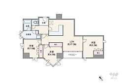 朝日プラザアルティマタワーズ 3LDKの間取図画像