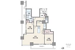 シティタワー堀江 2LDKの間取図画像