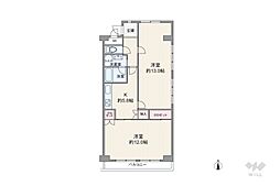 藤和シティコープ船場 2Kの間取図画像