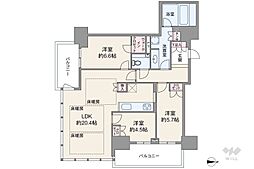 グランドメゾン新梅田タワーザクラブレジデンス 3LDKの間取図画像