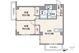 ダイアパレス本田 2LDKの間取図画像