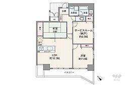 ビーバードルチェドーム前千代崎 2SLDKの間取図画像