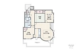 プロパレス梅田東サンクチュエール 2SLDKの間取図画像