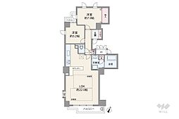 ラ・クレアーレ京町堀パークヴィラ 2LDKの間取図画像