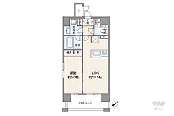 ラブニール西長堀パークフロント 1LDKの間取図画像
