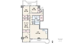 グランドメゾン靱 3SLDKの間取図画像