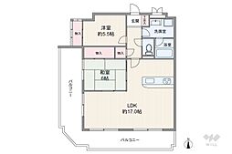 エスポアール千代崎 2LDKの間取図画像