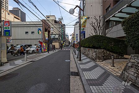 敷地北側の前面道路(西側から)