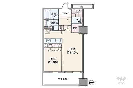 1LDK 間取り