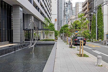 敷地南側の前面道路(西側から)