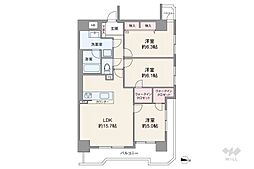 メロディーハイム内本町 3LDKの間取図画像