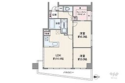 シャルマンフジリッツ南堀江 2LDKの間取図画像