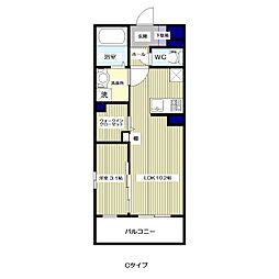 Paseo del Arte -パセオ・デル・アルテ- 1LDKの間取図画像