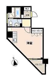 コートヒルズ広尾南 ワンルームの間取図画像