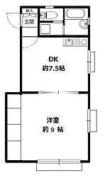 プチフォーレスト 1LDKの間取図画像
