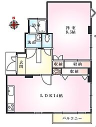 KHマンション 1LDKの間取図画像